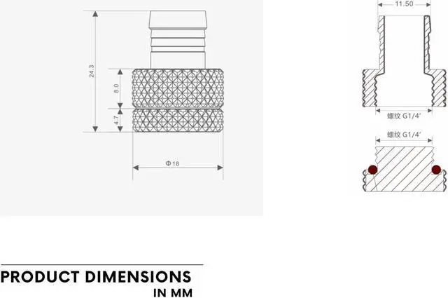 Alt view image 3 of 3 - Bykski G 1/4in. Stop Plug/Fill Port For 10mm ID Flexible Tubing (B-FS3J)