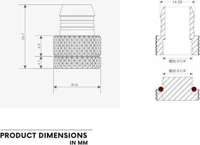 Alt view image 3 of 3 - Bykski G 1/4in. Stop Plug/Fill Port For 13mm ID Flexible Tubing (B-FS4J)