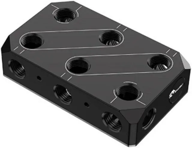 Alt view image 2 of 7 - Bykski Versatile POM Fluid Distribution/Routing Block Engineered For 24-Hour Reliability (B-DP-4WAY-X)