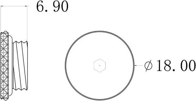 Alt view image 3 of 3 - Bykski G 1/4in. Low Profile Knurled Hex Stop Fitting (CC-PD2-X)