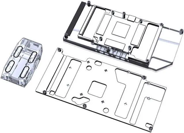 Alt view image 2 of 7 - Bykski Full Coverage GPU Water Block w/ Integrated Active Backplate For Colorful iGame Battle-Axe GeForce RTX 3090 24G/3080TI/3080 (N-IG3090ZF-TC-V2)