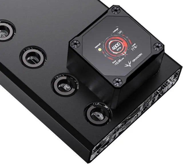 Main image of Bykski 120 Universal Distro Plate Enhanced Protection with Full Armor PMMA w/ 5v Addressable RGB (RBW) - (RGV-DDC-X-TK120-KG)