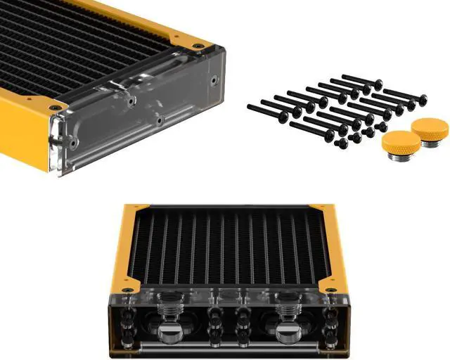 Alt view image 3 of 7 - PrimoChill 480SL (30mm) EXIMO Modular Radiator, Clear Acrylic, 4x120mm, Quad Fan (R-SL-A48) Available in 20+ Colors, Assembled in USA and Custom Watercooling Loop Ready