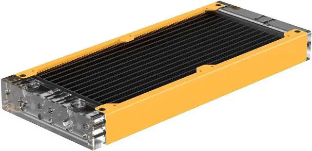 Main image of PrimoChill 240SL (30mm) EXIMO Modular Radiator, Clear Acrylic, 2x120mm, Dual Fan (R-SL-A24) Available in 20+ Colors, Assembled in USA and Custom Watercooling Loop Ready