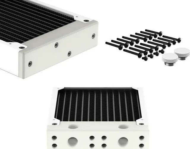 Alt view image 3 of 7 - PrimoChill 480SL (30mm) EXIMO Modular Radiator, White POM, 4x120mm, Quad Fan (R-SL-W48) Available in 20+ Colors, Assembled in USA and Custom Watercooling Loop Ready