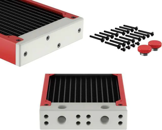 Alt view image 3 of 7 - PrimoChill 480SL (30mm) EXIMO Modular Radiator, White POM, 4x120mm, Quad Fan (R-SL-W48) Available in 20+ Colors, Assembled in USA and Custom Watercooling Loop Ready