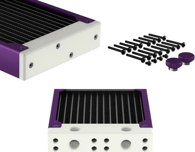 Alt view image 3 of 7 - PrimoChill 480SL (30mm) EXIMO Modular Radiator, White POM, 4x120mm, Quad Fan (R-SL-W48) Available in 20+ Colors, Assembled in USA and Custom Watercooling Loop Ready