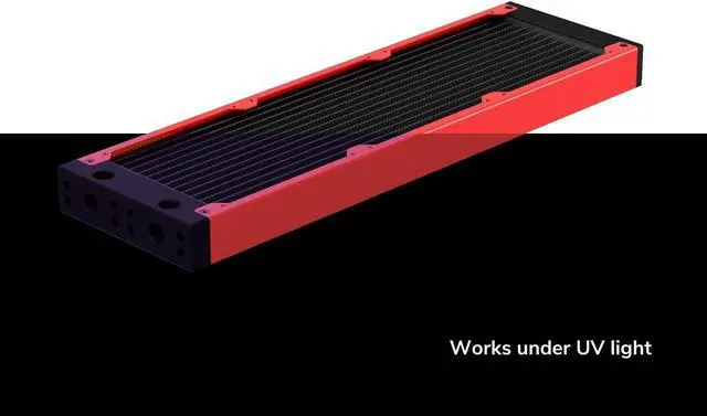 Alt view image 2 of 7 - PrimoChill 360SL (30mm) EXIMO Modular Radiator, Black POM, 3x120mm, Triple Fan (R-SL-BK36) Available in 20+ Colors, Assembled in USA and Custom Watercooling Loop Ready