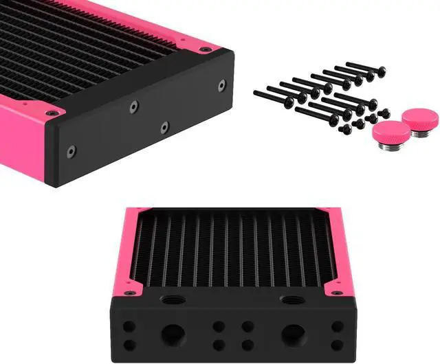 Alt view image 4 of 7 - PrimoChill 360SL (30mm) EXIMO Modular Radiator, Black POM, 3x120mm, Triple Fan (R-SL-BK36) Available in 20+ Colors, Assembled in USA and Custom Watercooling Loop Ready