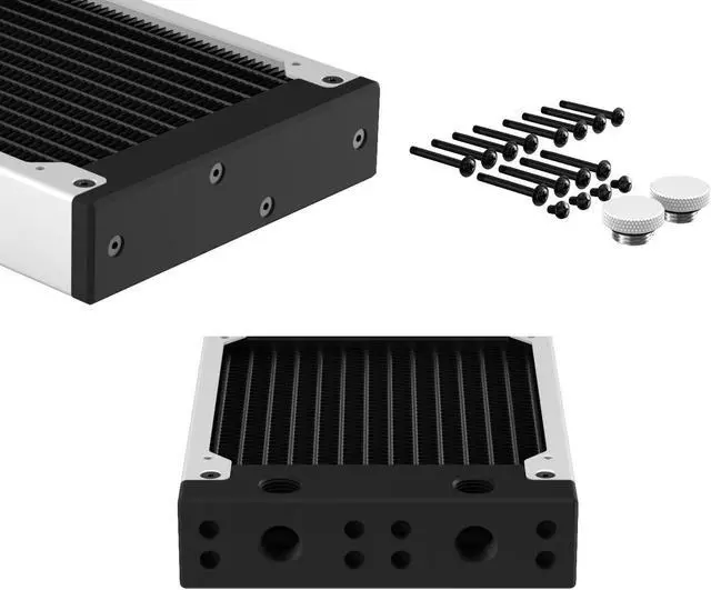 Alt view image 3 of 7 - PrimoChill 360SL (30mm) EXIMO Modular Radiator, Black POM, 3x120mm, Triple Fan (R-SL-BK36) Available in 20+ Colors, Assembled in USA and Custom Watercooling Loop Ready