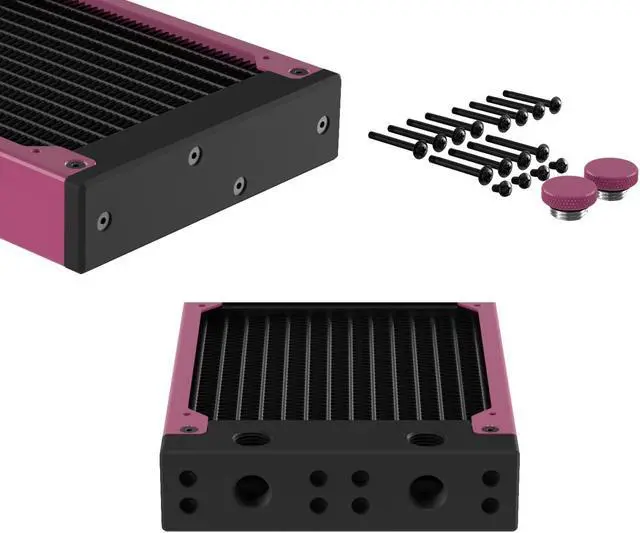 Alt view image 3 of 7 - PrimoChill 360SL (30mm) EXIMO Modular Radiator, Black POM, 3x120mm, Triple Fan (R-SL-BK36) Available in 20+ Colors, Assembled in USA and Custom Watercooling Loop Ready
