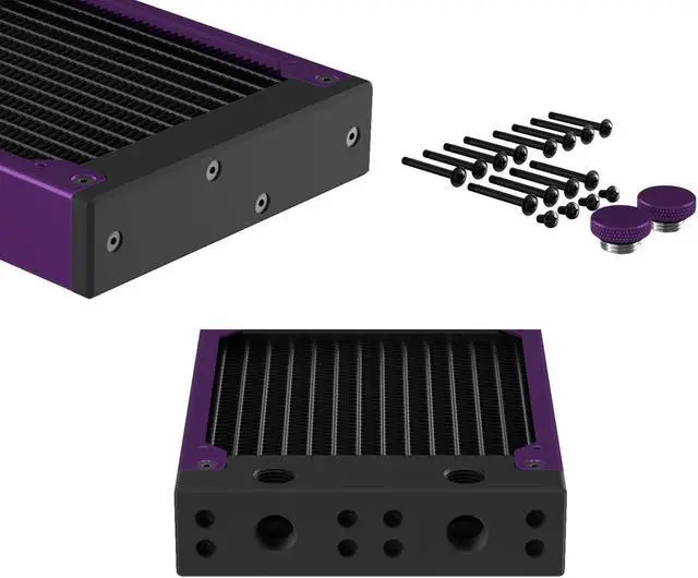 Alt view image 3 of 7 - PrimoChill 360SL (30mm) EXIMO Modular Radiator, Black POM, 3x120mm, Triple Fan (R-SL-BK36) Available in 20+ Colors, Assembled in USA and Custom Watercooling Loop Ready