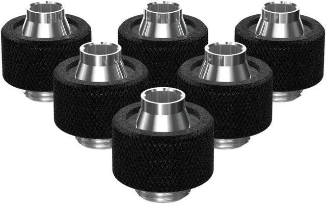 Main image of PrimoChill SecureFit SX - Premium Compression Fitting For 7/16in ID x 5/8in OD Flexible Tubing 6 Pack (F-SFSX758-6) - Available in 20+ Colors, Custom Watercooling Loop Ready
