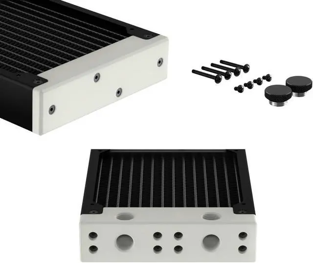 Alt view image 3 of 7 - PrimoChill 120SL (30mm) EXIMO Modular Radiator, White POM, 1x120mm, Single Fan (R-SL-W12) Available in 20+ Colors, Assembled in USA and Custom Watercooling Loop Ready