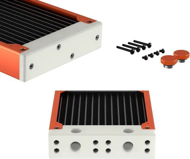 Alt view image 3 of 7 - PrimoChill 120SL (30mm) EXIMO Modular Radiator, White POM, 1x120mm, Single Fan (R-SL-W12) Available in 20+ Colors, Assembled in USA and Custom Watercooling Loop Ready