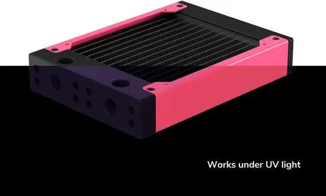 Alt view image 2 of 7 - PrimoChill 120SL (30mm) EXIMO Modular Radiator, Black POM, 1x120mm, Single Fan (R-SL-BK12) Available in 20+ Colors, Assembled in USA and Custom Watercooling Loop Ready