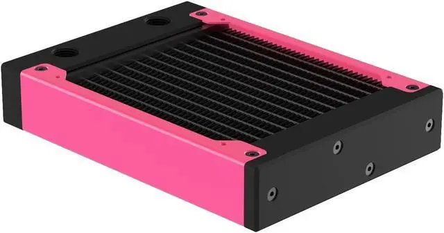 Alt view image 3 of 7 - PrimoChill 120SL (30mm) EXIMO Modular Radiator, Black POM, 1x120mm, Single Fan (R-SL-BK12) Available in 20+ Colors, Assembled in USA and Custom Watercooling Loop Ready