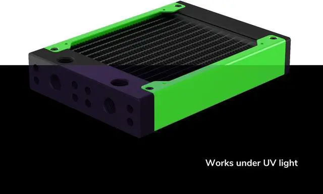 Alt view image 2 of 7 - PrimoChill 120SL (30mm) EXIMO Modular Radiator, Black POM, 1x120mm, Single Fan (R-SL-BK12) Available in 20+ Colors, Assembled in USA and Custom Watercooling Loop Ready