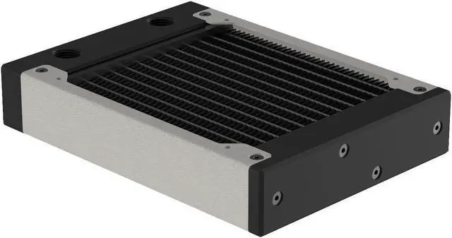Alt view image 2 of 7 - PrimoChill 120SL (30mm) EXIMO Modular Radiator, Black POM, 1x120mm, Single Fan (R-SL-BK12) Available in 20+ Colors, Assembled in USA and Custom Watercooling Loop Ready