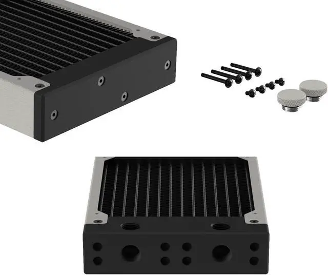 Alt view image 3 of 7 - PrimoChill 120SL (30mm) EXIMO Modular Radiator, Black POM, 1x120mm, Single Fan (R-SL-BK12) Available in 20+ Colors, Assembled in USA and Custom Watercooling Loop Ready