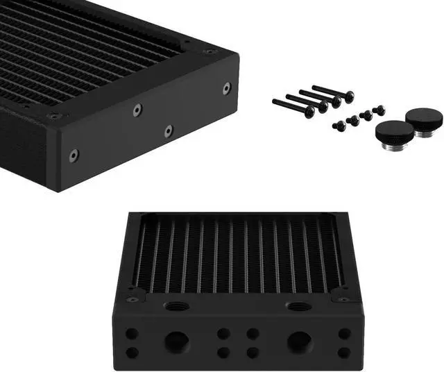 Alt view image 3 of 7 - PrimoChill 120SL (30mm) EXIMO Modular Radiator, Black POM, 1x120mm, Single Fan (R-SL-BK12) Available in 20+ Colors, Assembled in USA and Custom Watercooling Loop Ready