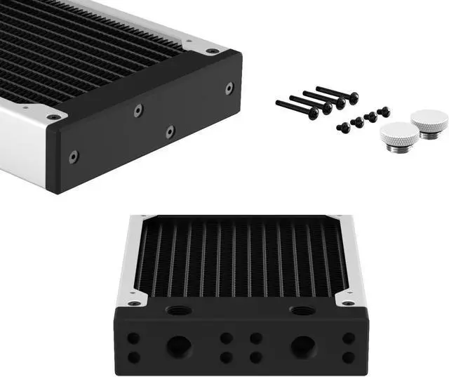 Alt view image 3 of 7 - PrimoChill 120SL (30mm) EXIMO Modular Radiator, Black POM, 1x120mm, Single Fan (R-SL-BK12) Available in 20+ Colors, Assembled in USA and Custom Watercooling Loop Ready