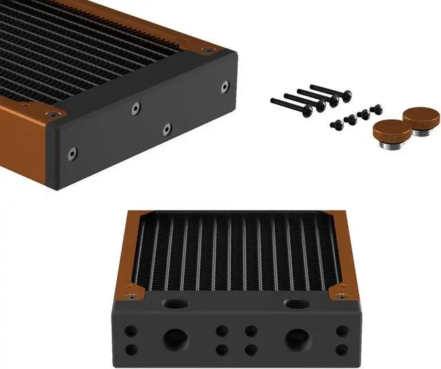 Alt view image 3 of 7 - PrimoChill 120SL (30mm) EXIMO Modular Radiator, Black POM, 1x120mm, Single Fan (R-SL-BK12) Available in 20+ Colors, Assembled in USA and Custom Watercooling Loop Ready