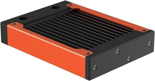 Alt view image 2 of 7 - PrimoChill 120SL (30mm) EXIMO Modular Radiator, Black POM, 1x120mm, Single Fan (R-SL-BK12) Available in 20+ Colors, Assembled in USA and Custom Watercooling Loop Ready