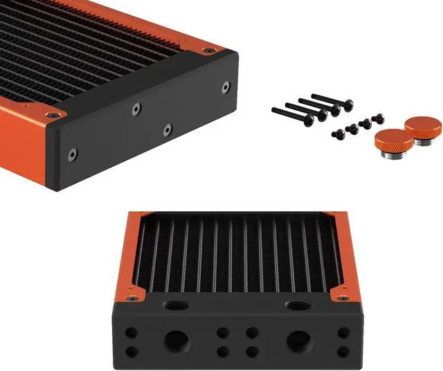 Alt view image 3 of 7 - PrimoChill 120SL (30mm) EXIMO Modular Radiator, Black POM, 1x120mm, Single Fan (R-SL-BK12) Available in 20+ Colors, Assembled in USA and Custom Watercooling Loop Ready