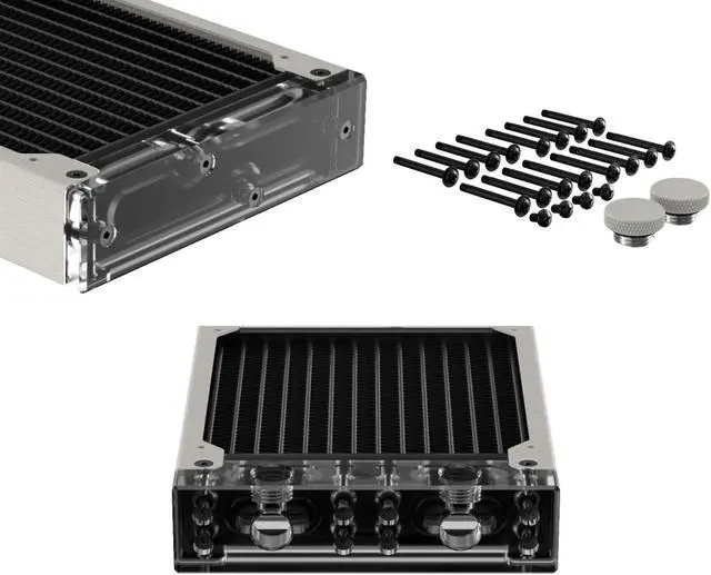 Alt view image 3 of 7 - PrimoChill 480SL (30mm) EXIMO Modular Radiator, Clear Acrylic, 4x120mm, Quad Fan (R-SL-A48) Available in 20+ Colors, Assembled in USA and Custom Watercooling Loop Ready