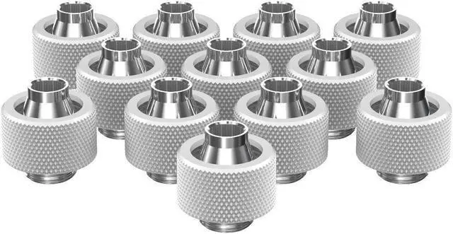 PrimoChill SecureFit SX - Premium Compression Fitting For 7/16in ID x 5/8in OD Flexible Tubing 12 Pack (F-SFSX758-12) - Available in 20+ Colors, Custom Watercooling Loop Ready