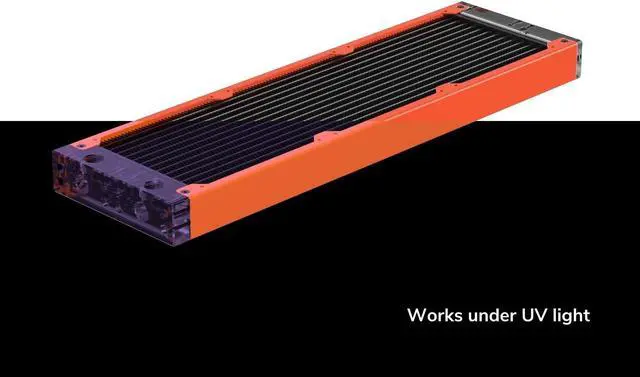 Alt view image 2 of 7 - PrimoChill 360SL (30mm) EXIMO Modular Radiator, Clear Acrylic, 3x120mm, Triple Fan (R-SL-A36) Available in 20+ Colors, Assembled in USA and Custom Watercooling Loop Ready