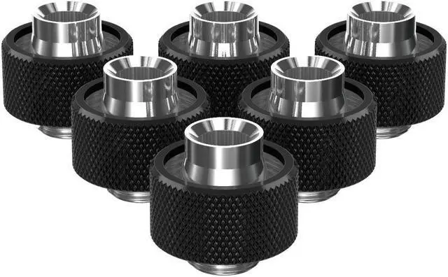 Main image of PrimoChill SecureFit SX - Premium Compression Fittings 6 Pack - For 1/2in ID x 3/4in OD Flexible Tubing (F-SFSX34-6) - Available in 20+ Colors, Custom Watercooling Loop Ready