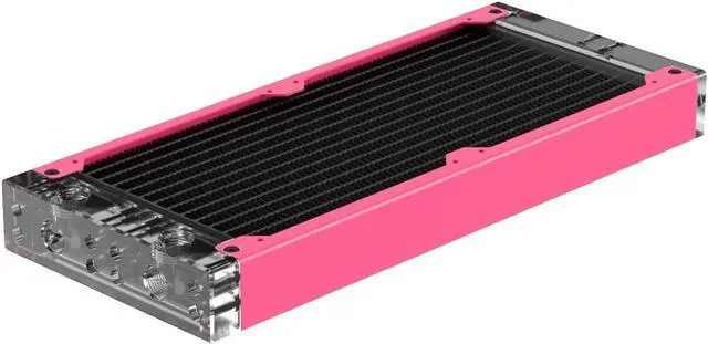 Main image of PrimoChill 240SL (30mm) EXIMO Modular Radiator, Clear Acrylic, 2x120mm, Dual Fan (R-SL-A24) Available in 20+ Colors, Assembled in USA and Custom Watercooling Loop Ready
