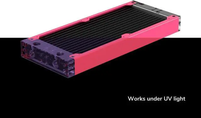 Alt view image 2 of 7 - PrimoChill 240SL (30mm) EXIMO Modular Radiator, Clear Acrylic, 2x120mm, Dual Fan (R-SL-A24) Available in 20+ Colors, Assembled in USA and Custom Watercooling Loop Ready