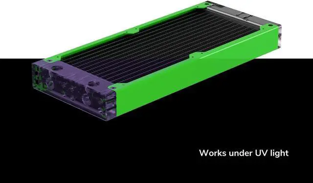 Alt view image 2 of 7 - PrimoChill 240SL (30mm) EXIMO Modular Radiator, Clear Acrylic, 2x120mm, Dual Fan (R-SL-A24) Available in 20+ Colors, Assembled in USA and Custom Watercooling Loop Ready