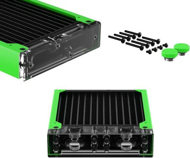 Alt view image 4 of 7 - PrimoChill 240SL (30mm) EXIMO Modular Radiator, Clear Acrylic, 2x120mm, Dual Fan (R-SL-A24) Available in 20+ Colors, Assembled in USA and Custom Watercooling Loop Ready