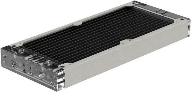 Main image of PrimoChill 240SL (30mm) EXIMO Modular Radiator, Clear Acrylic, 2x120mm, Dual Fan (R-SL-A24) Available in 20+ Colors, Assembled in USA and Custom Watercooling Loop Ready