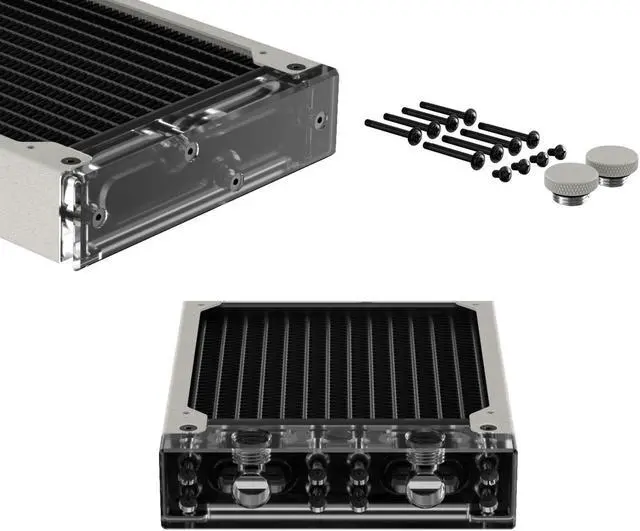 Alt view image 2 of 7 - PrimoChill 240SL (30mm) EXIMO Modular Radiator, Clear Acrylic, 2x120mm, Dual Fan (R-SL-A24) Available in 20+ Colors, Assembled in USA and Custom Watercooling Loop Ready