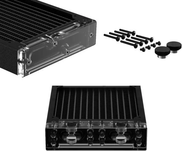 Alt view image 3 of 7 - PrimoChill 240SL (30mm) EXIMO Modular Radiator, Clear Acrylic, 2x120mm, Dual Fan (R-SL-A24) Available in 20+ Colors, Assembled in USA and Custom Watercooling Loop Ready