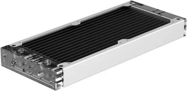 Main image of PrimoChill 240SL (30mm) EXIMO Modular Radiator, Clear Acrylic, 2x120mm, Dual Fan (R-SL-A24) Available in 20+ Colors, Assembled in USA and Custom Watercooling Loop Ready