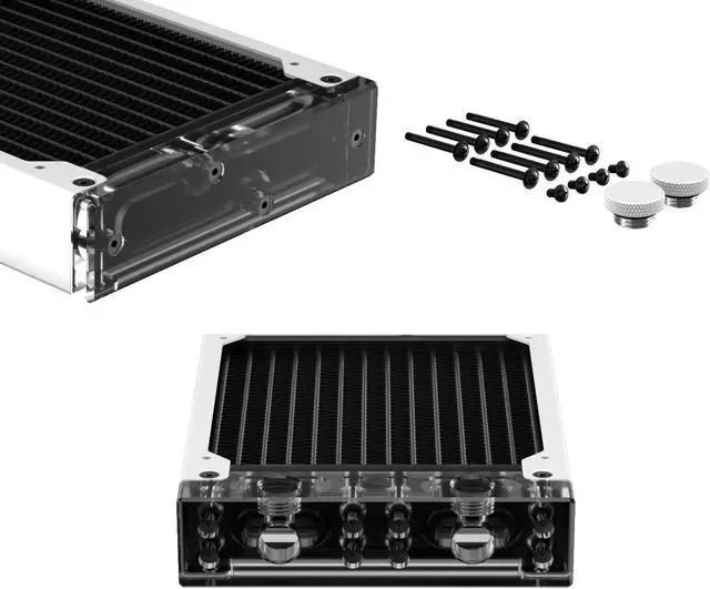 Alt view image 3 of 7 - PrimoChill 240SL (30mm) EXIMO Modular Radiator, Clear Acrylic, 2x120mm, Dual Fan (R-SL-A24) Available in 20+ Colors, Assembled in USA and Custom Watercooling Loop Ready