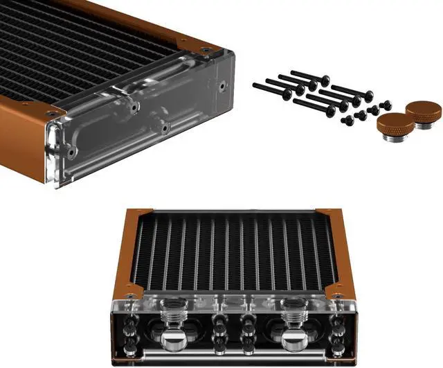 Alt view image 3 of 7 - PrimoChill 240SL (30mm) EXIMO Modular Radiator, Clear Acrylic, 2x120mm, Dual Fan (R-SL-A24) Available in 20+ Colors, Assembled in USA and Custom Watercooling Loop Ready