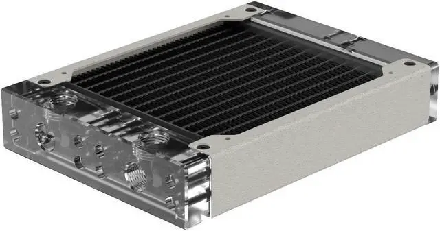 Main image of PrimoChill 120SL (30mm) EXIMO Modular Radiator, Clear Acrylic, 1x120mm, Single Fan (R-SL-A12) Available in 20+ Colors, Assembled in USA and Custom Watercooling Loop Ready