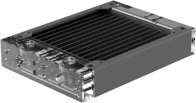 Main image of PrimoChill 120SL (30mm) EXIMO Modular Radiator, Clear Acrylic, 1x120mm, Single Fan (R-SL-A12) Available in 20+ Colors, Assembled in USA and Custom Watercooling Loop Ready