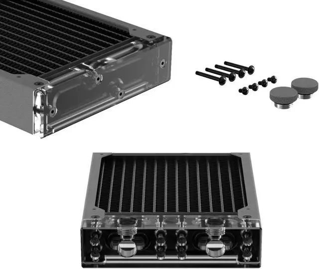 Alt view image 3 of 7 - PrimoChill 120SL (30mm) EXIMO Modular Radiator, Clear Acrylic, 1x120mm, Single Fan (R-SL-A12) Available in 20+ Colors, Assembled in USA and Custom Watercooling Loop Ready
