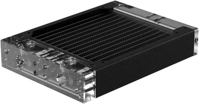 Main image of PrimoChill 120SL (30mm) EXIMO Modular Radiator, Clear Acrylic, 1x120mm, Single Fan (R-SL-A12) Available in 20+ Colors, Assembled in USA and Custom Watercooling Loop Ready
