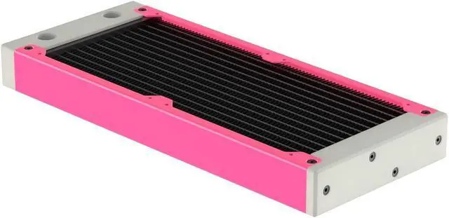 Alt view image 3 of 7 - PrimoChill 240SL (30mm) EXIMO Modular Radiator, White POM, 2x120mm, Dual Fan (R-SL-W24) Available in 20+ Colors, Assembled in USA and Custom Watercooling Loop Ready