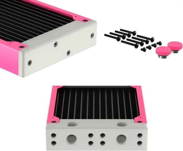 Alt view image 4 of 7 - PrimoChill 240SL (30mm) EXIMO Modular Radiator, White POM, 2x120mm, Dual Fan (R-SL-W24) Available in 20+ Colors, Assembled in USA and Custom Watercooling Loop Ready