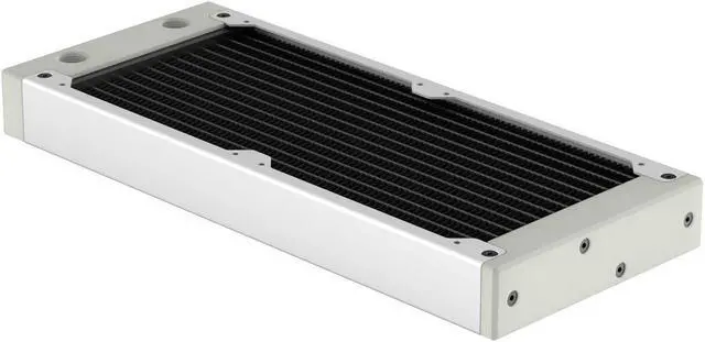 Alt view image 2 of 7 - PrimoChill 240SL (30mm) EXIMO Modular Radiator, White POM, 2x120mm, Dual Fan (R-SL-W24) Available in 20+ Colors, Assembled in USA and Custom Watercooling Loop Ready
